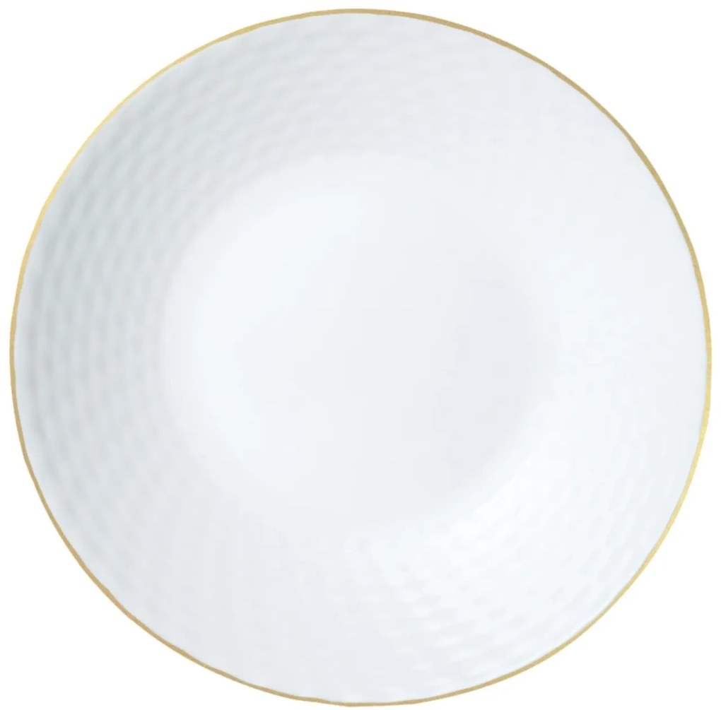 Set farfurii 18 piese, alb cu detalii aurii Kinghoff KH1876