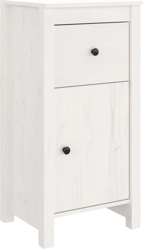 vidaXL Servantă, alb, 40x35x80 cm, lemn masiv de pin