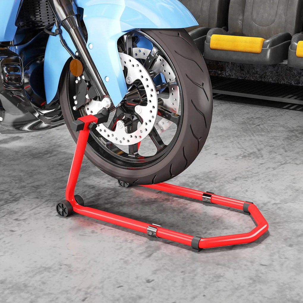 HOMCOM Stand pentru motociclete de 390 kg Față-Spate cu Furci Reglabile | Aosom Romania