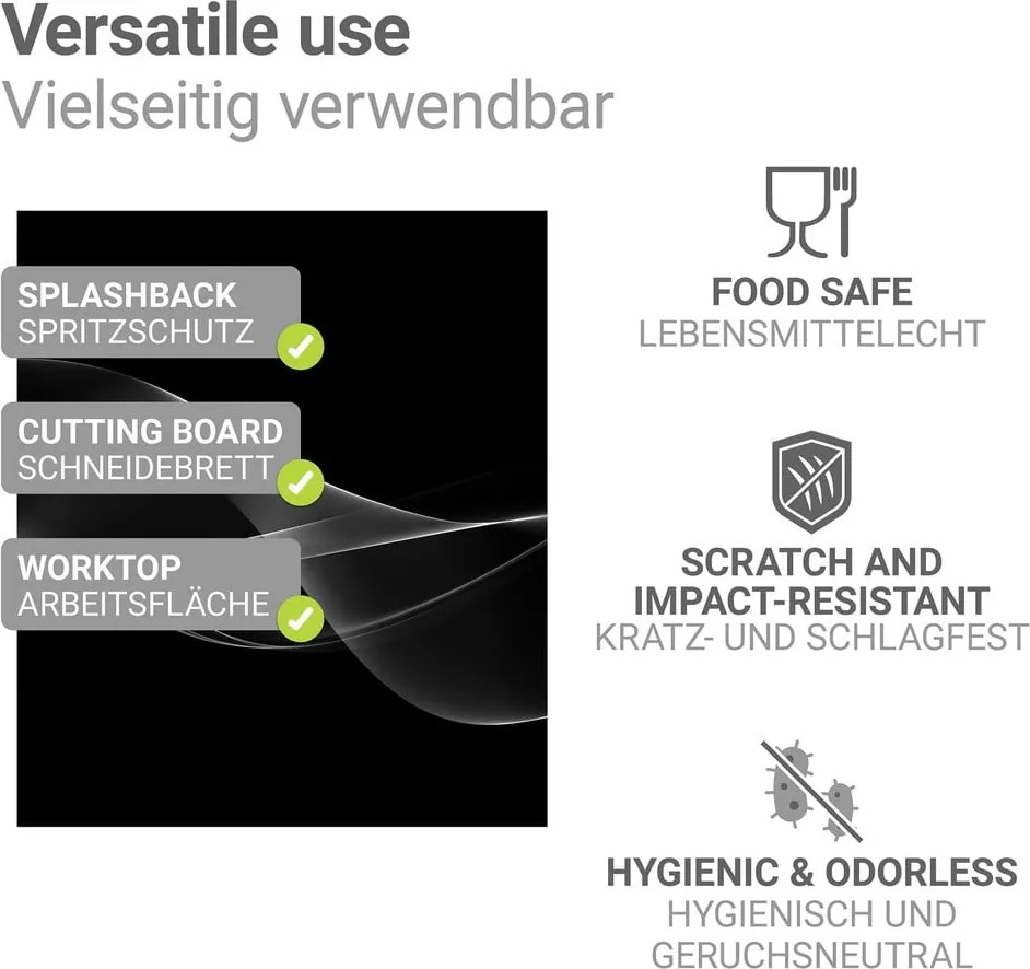 Protecție pentru peretele de la aragaz din sticlă temperată 70x60 cm Smoke – Wenko