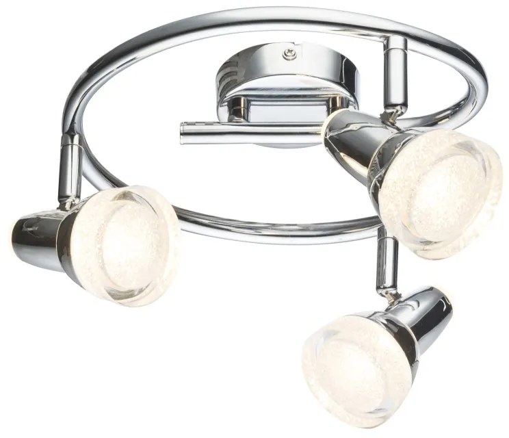 Plafoniera LED cu 3 spoturi design modern Alaska crom, transparent
