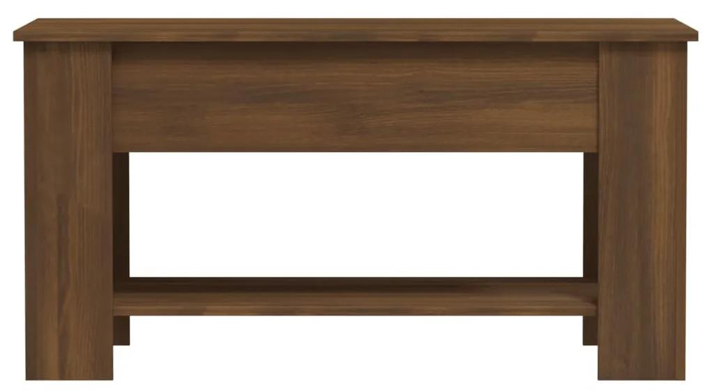 Masuta de cafea, stejar maro, 101x49x52 cm, lemn prelucrat 1, Stejar brun