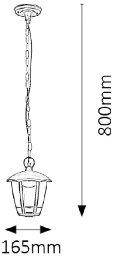 Pendul LED pentru iluminat exterior, IP44 Sorrento 8128 RX