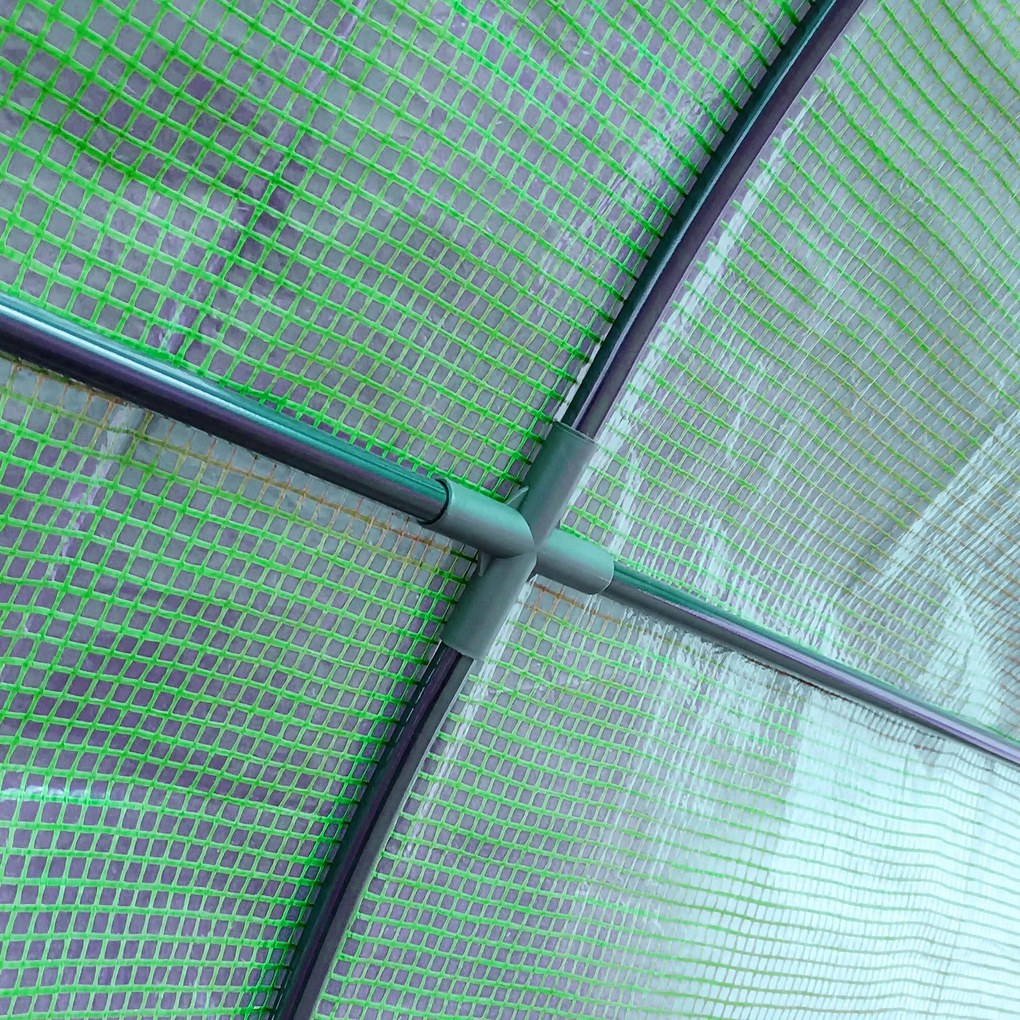 Outsunny Sera de Perete pentru legume, fructe, plante din Otel si PE, protectie plante 200x100x213cm | Aosom Romania