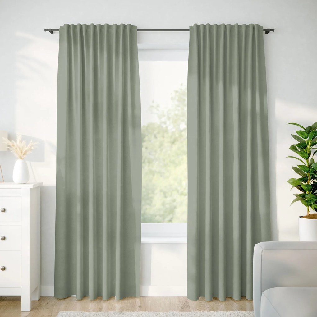 Goldea draperie decorativă loneta - salvie 140x130 cm