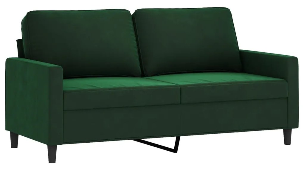 348747 vidaXL Canapea cu 2 locuri, verde închis, 140 cm, catifea
