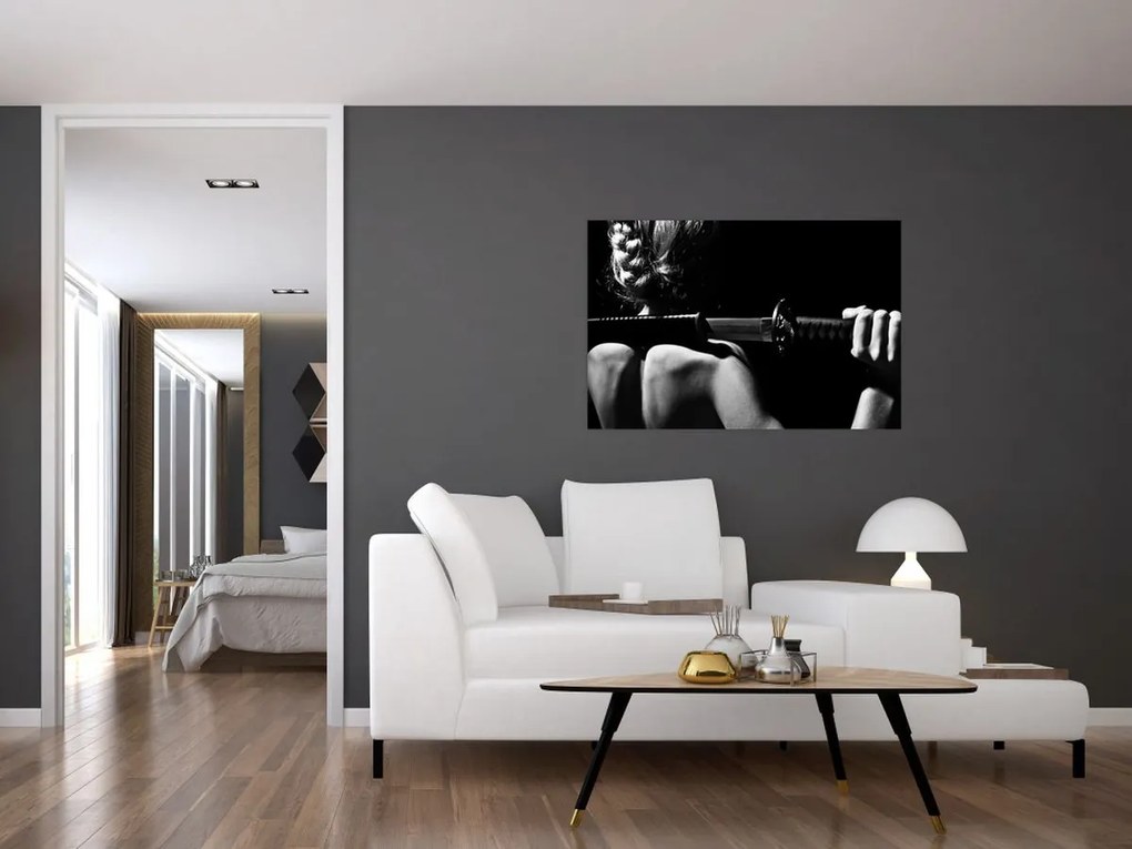 Tablou - Femeie cu o sabie (90x60 cm)