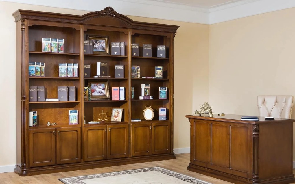 Bibliotecă lemn masiv Valerio, 262 × 40 × 244 cm