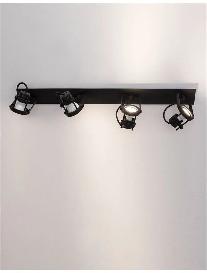 Plafoniera cu 4 spoturi directionabile SALVA negru NVL-9155103