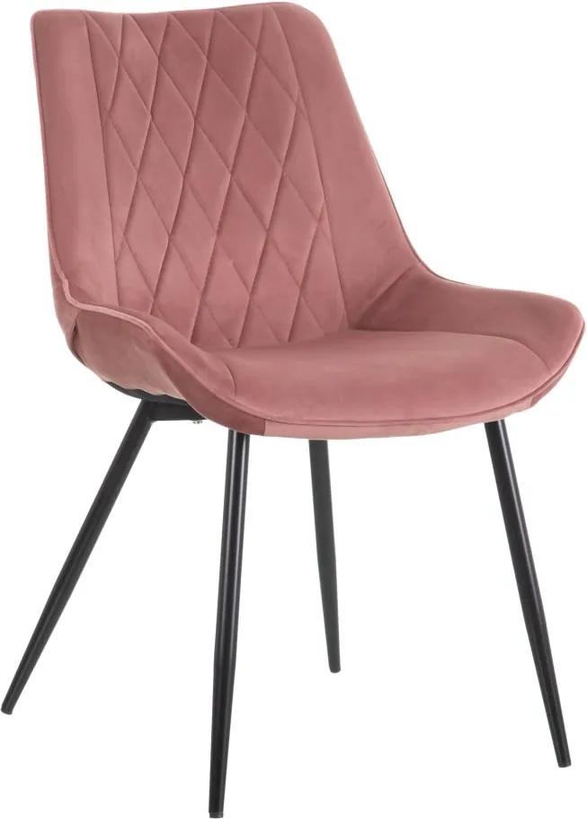 Scaun dining roz din catifea Chair Pink Velvet