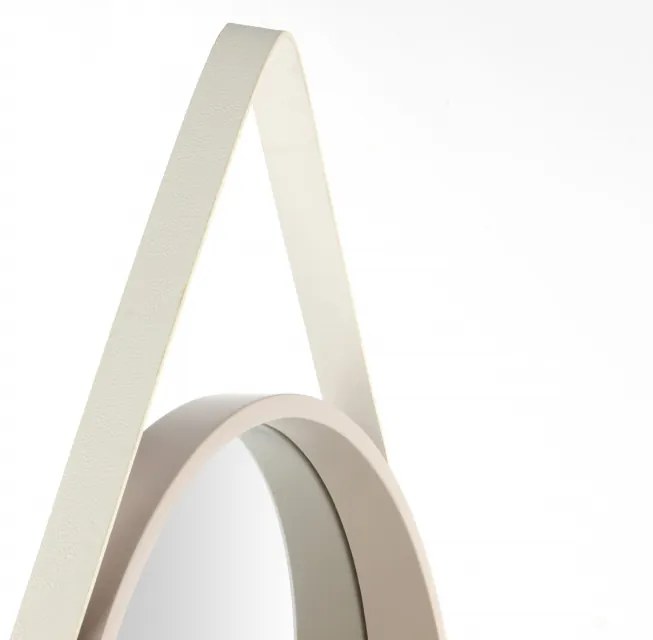 Oglinda rotunda cu rama din MDF/poliuretan alba Ultima, 3,5-7,5cm (L / D) x 49,5cm (W) x 49,5cm (H)