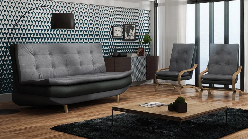 Set mobilier tapițat Carlsbad 107 Cutie de pat, Tapiterie, Picioare: Lemn