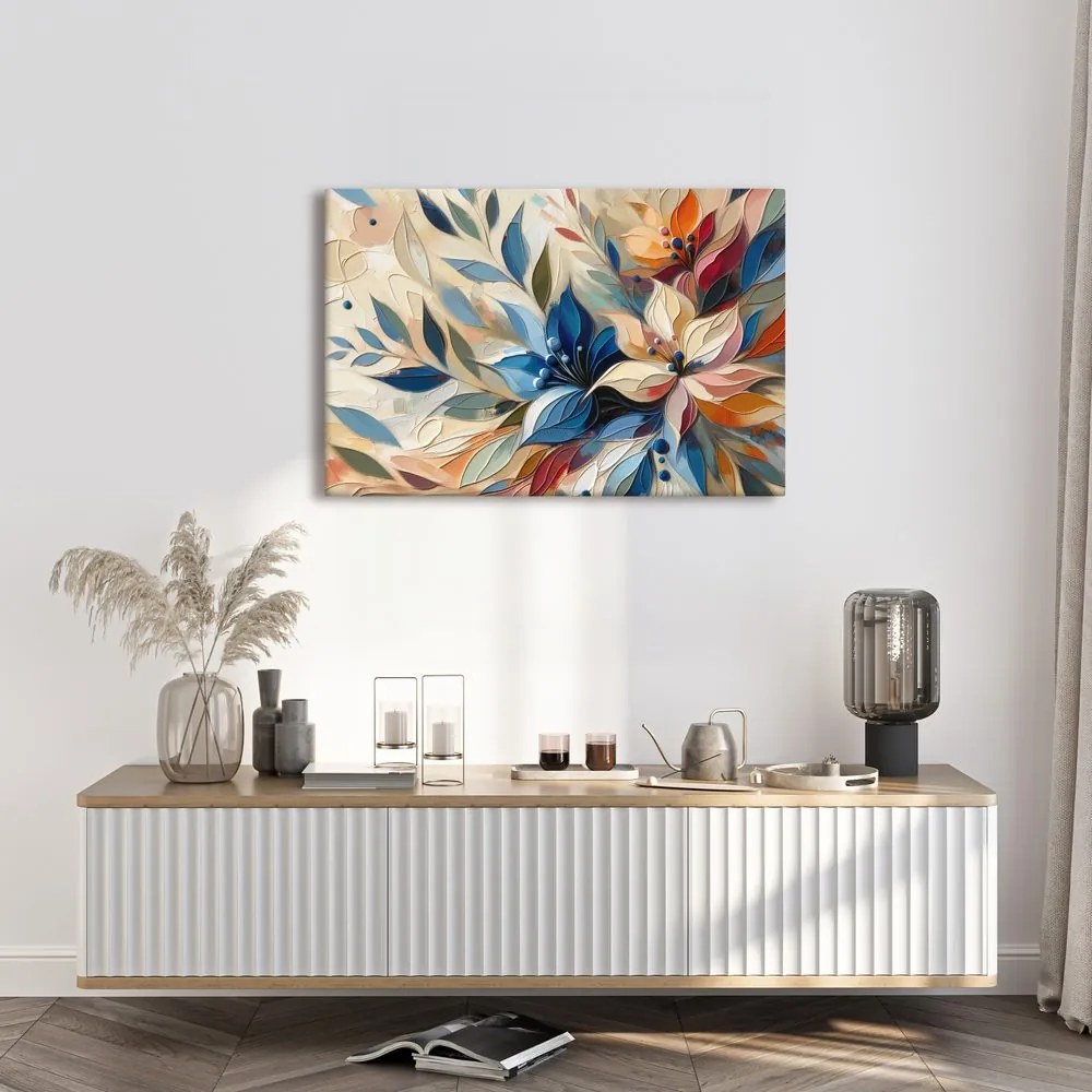 Tablou frunze florale colorate