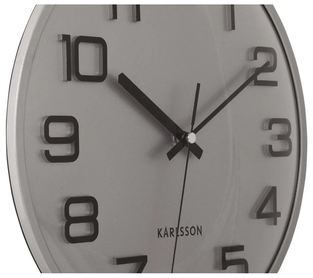 Karlsson 6022SI ceas de perete design argintiu,diametru 30 cm