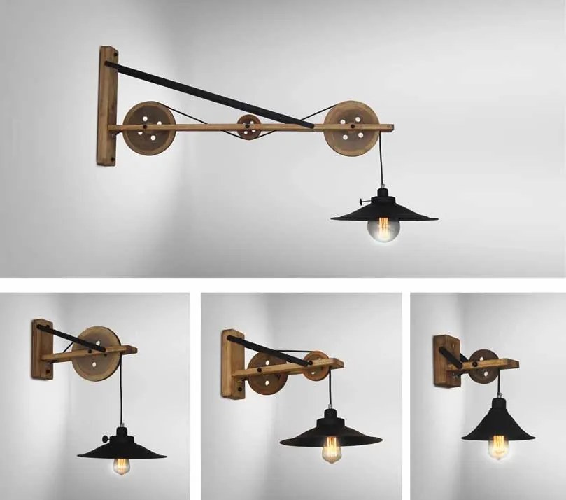 Aplica de perete design rustic-industrial HL-318W-1S3 MELKOR 77-3185 HL