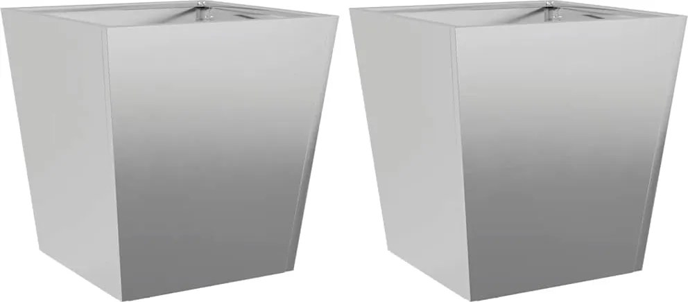vidaXL Jardiniere grădină, 2 buc., 40x40x40 cm, oțel galvanizat