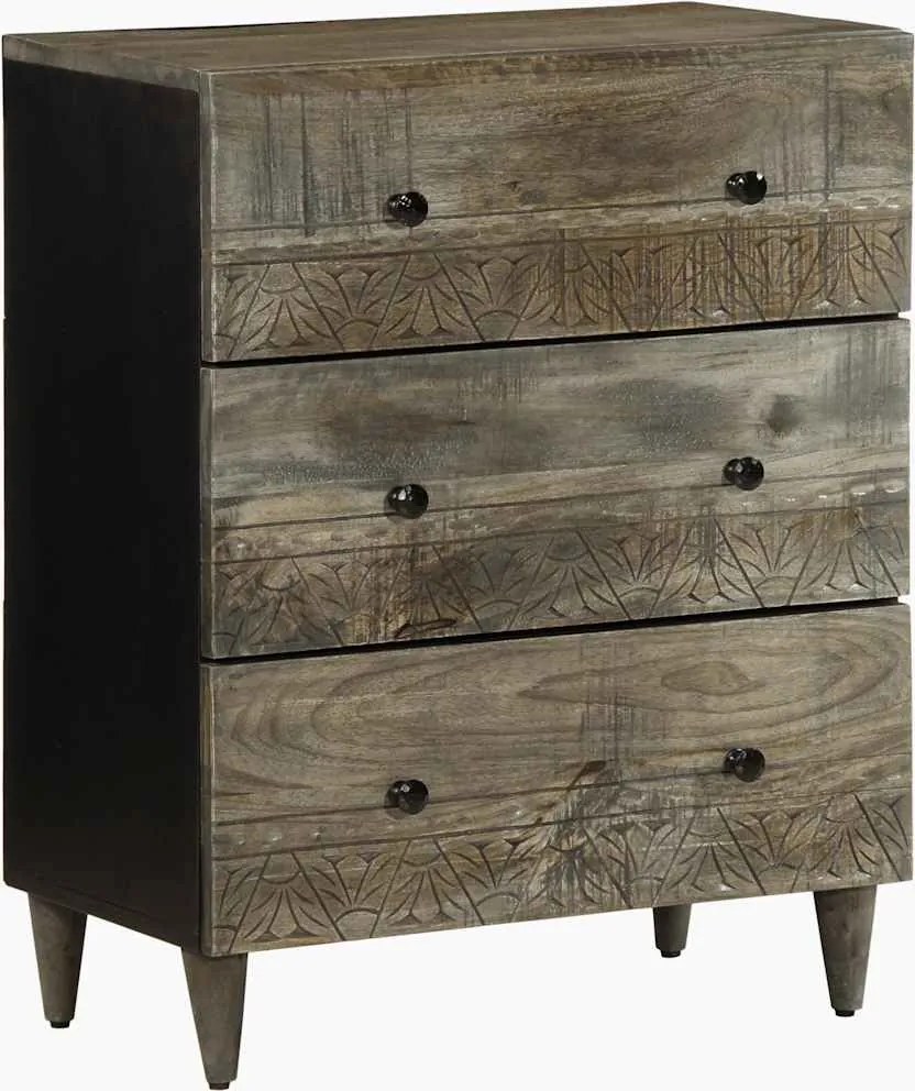 vidaXL Bufetă gri deschis 60x33,5x75 cm lemn masiv de mango