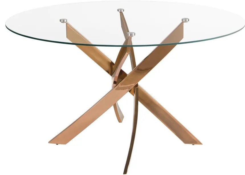 Masa rotunda design modern Veola auriu roze 120cm