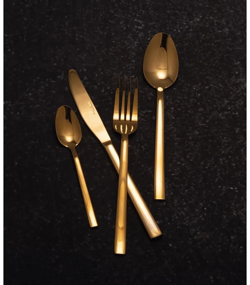 Tacâmuri din oțel inoxidabil în set de 16 piese de culoare aurie Mikasa Diseno - Kitchen Craft