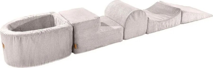 Teren de joacă din spumă crem 5 buc. din catifea reiată înălțime 30 cm 250x45 cm Montessori – Meowbaby