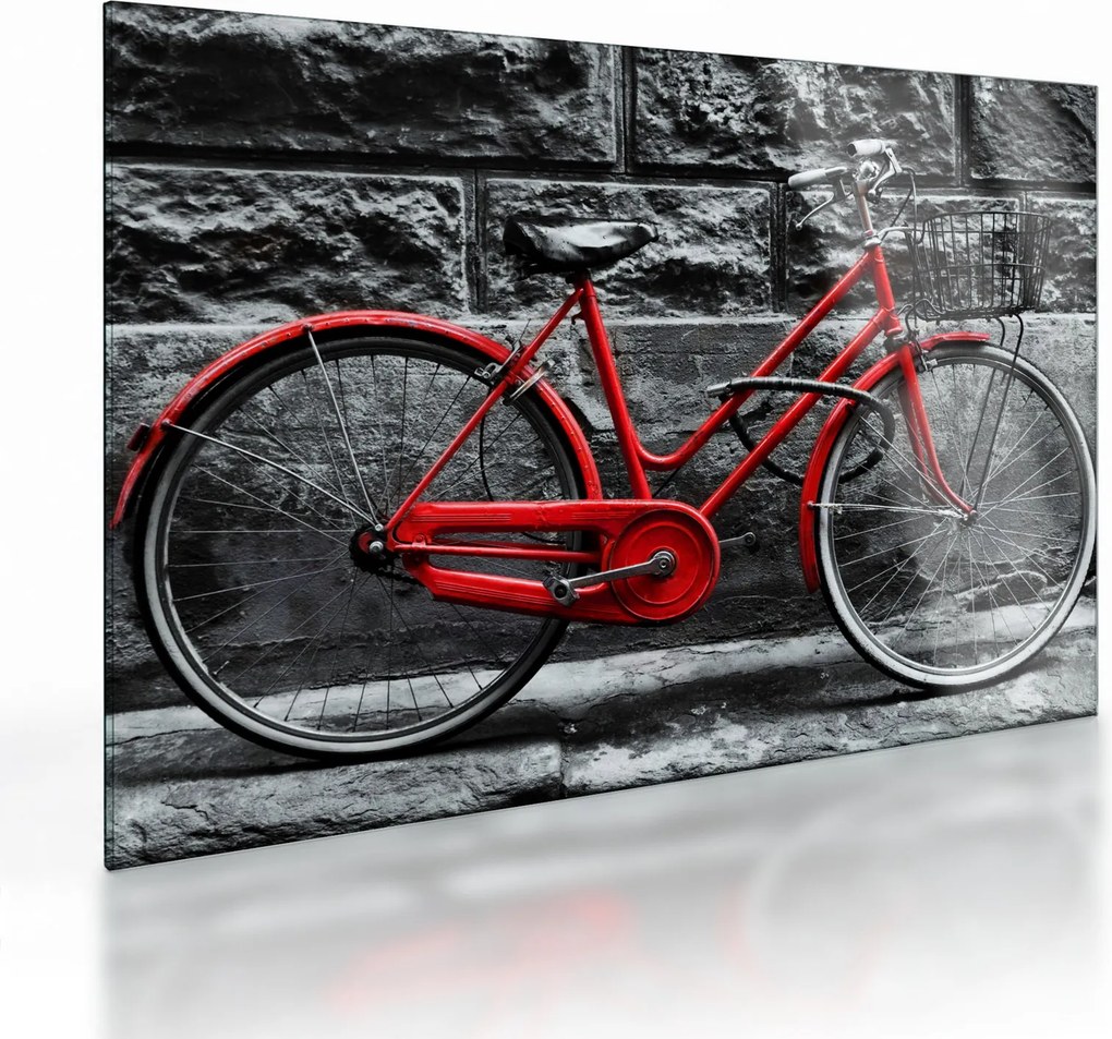 Tablou pe sticlă - Bicicleta istorică (70x50 cm)