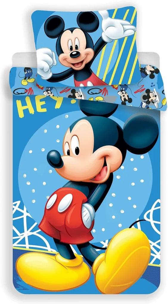 Lenjerie de pat copii Jerry Fabrics Mickey 043, din bumbac, 140 x 200 cm, 70 x 90 cm