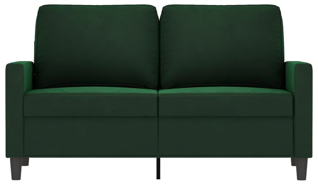 Canapea cu 2 locuri, verde inchis, 120 cm, catifea