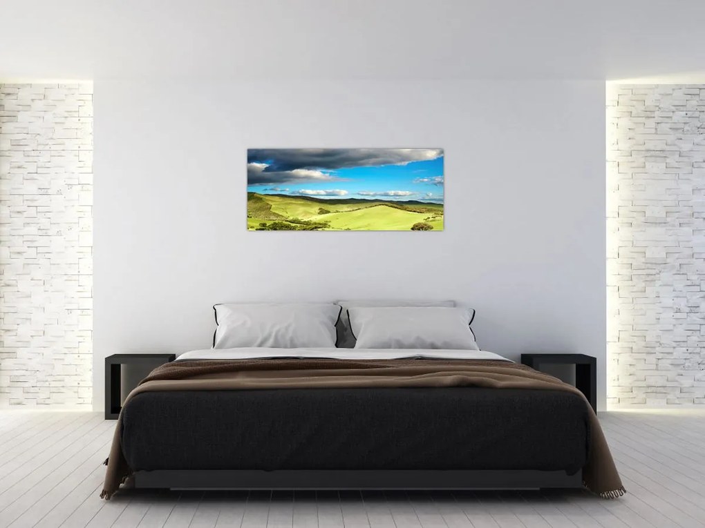 Tablou - Peisaj verde cu dealuri (120x50 cm)