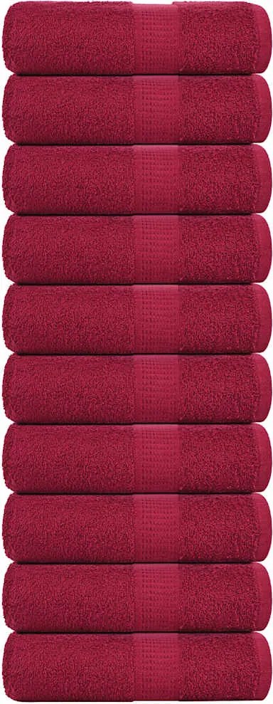 vidaXL Prosoape de baie, FROGN, 10 buc., Bordeaux, 30x30 cm, 360 g/m²