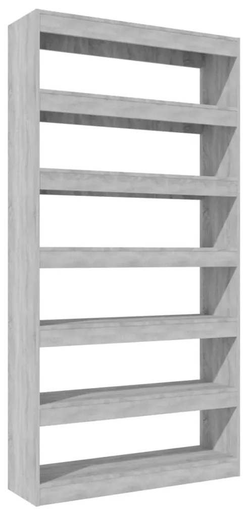 813642 vidaXL Dulap cărți/Separator cameră gri 100x30x198cm lemn prelucrat
