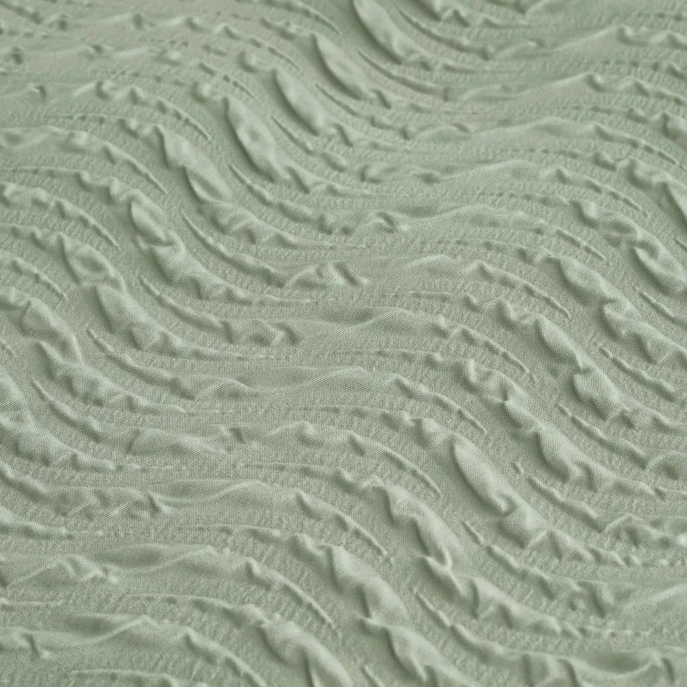 Lenjerie de pat verde din țesătură crep pentru pat dublu, extinsă 230x220 cm Heatset Wave – Catherine Lansfield