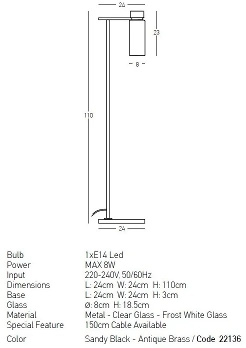 Lampadar, Lampa de podea moderna Kailyn