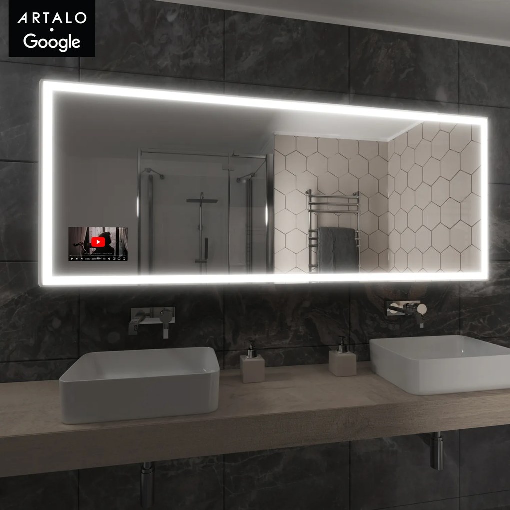 SMART oglindă LED cu iluminare M1 premium + SmartScreen with Google TV