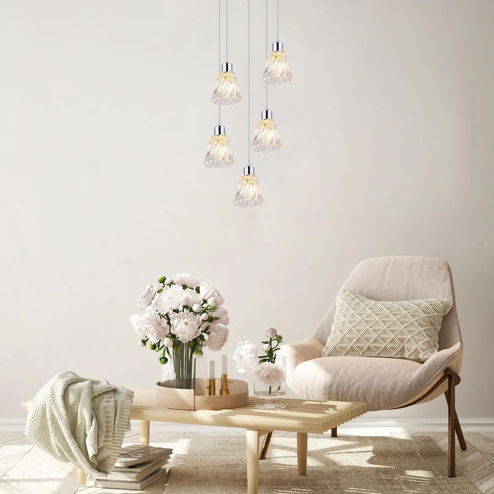 Lustra cu 5 pendule design clasic Hestia 5305 RX