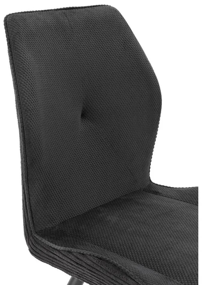 Scaune de dining negre 2 buc. din catifea reiată Adaya – Marckeric