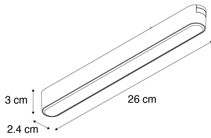 Spotlight modern pentru șină neagră monofazat 10W 3000K - Magnetic Marra