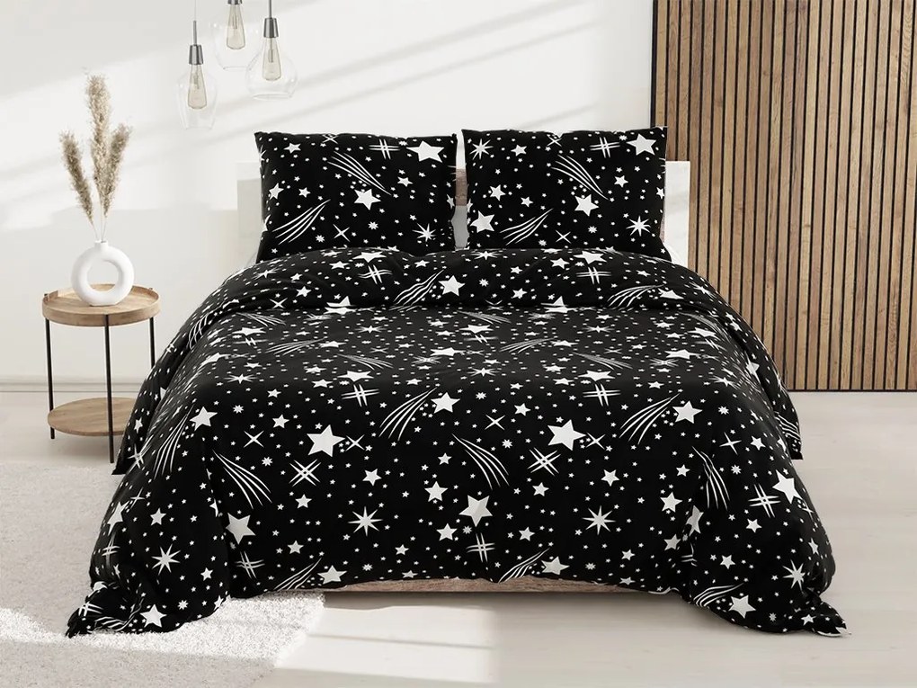 Lenjerie de pat din bumbac NIGHT SKY negre