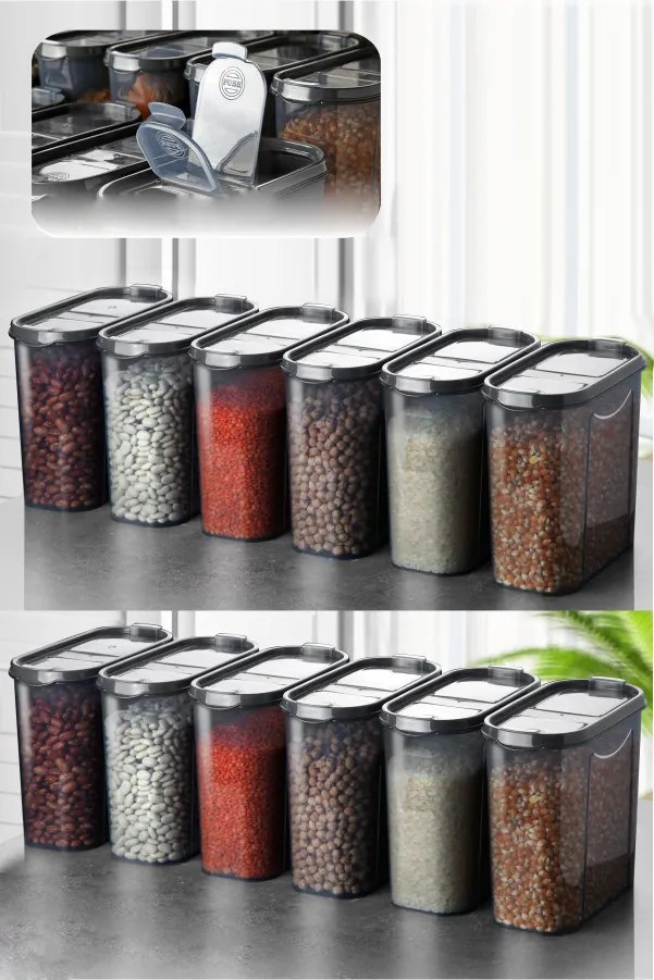 Set de Cutii pentru Depozitare, 12 Piese, Culoare Antracit, 964FRM1125