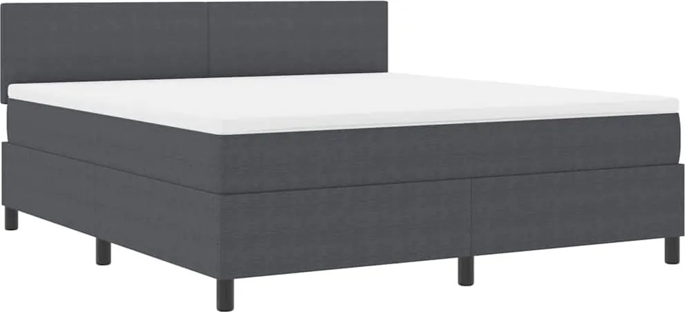 vidaXL Pat cu arcuri cu headboard Gri închis și alb 180 x 200 cm
