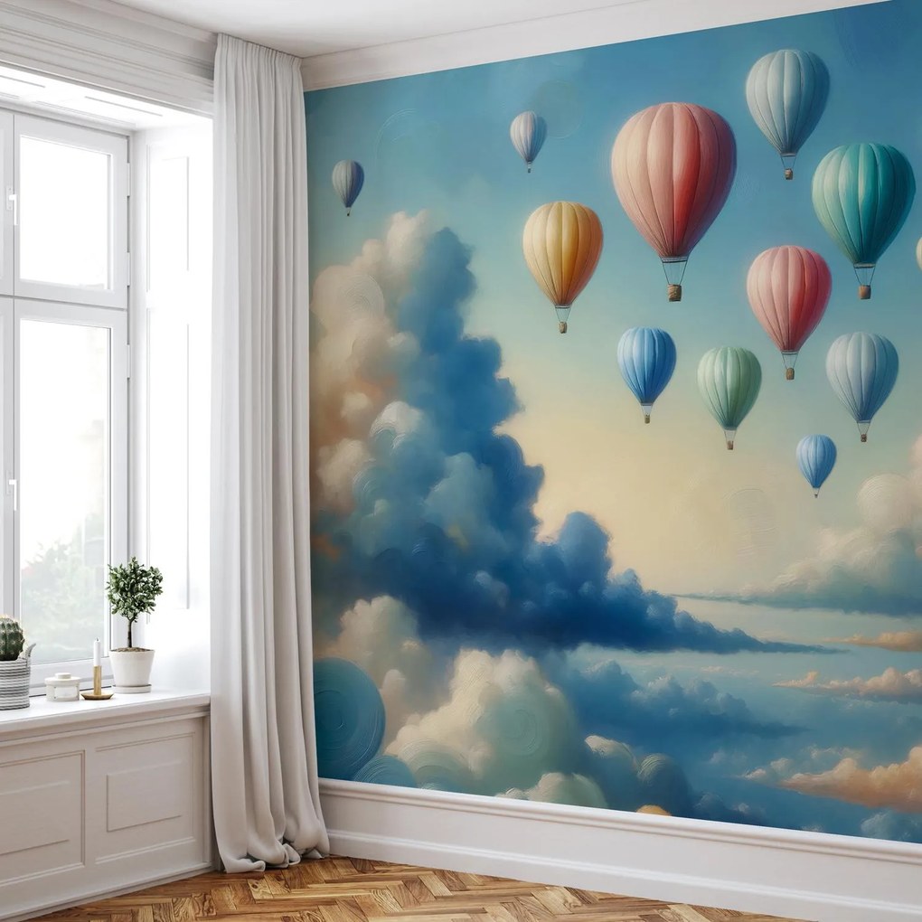 Fototapet - Balon în nori (147x102 cm)