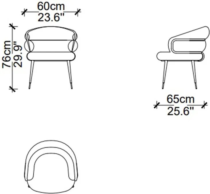 Scaun lemn masiv Viera dining, 60 × 65 × 78 cm
