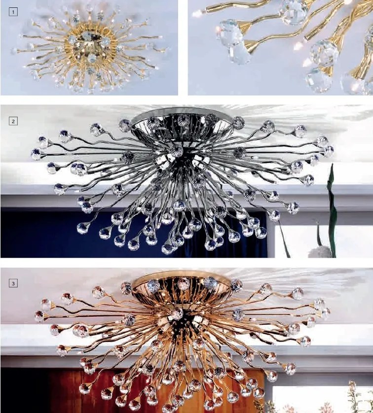 Lustra cristal Swarovski Spectra design modern de lux GALAXY 42L, 24K gold plated