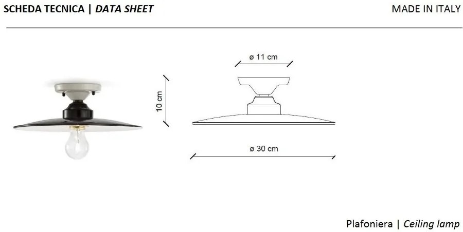 Plafoniera design retro realizata manual B-W, diametru 30cm