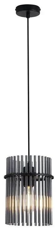 Pendul metal negru, tije din sticla Swizzle