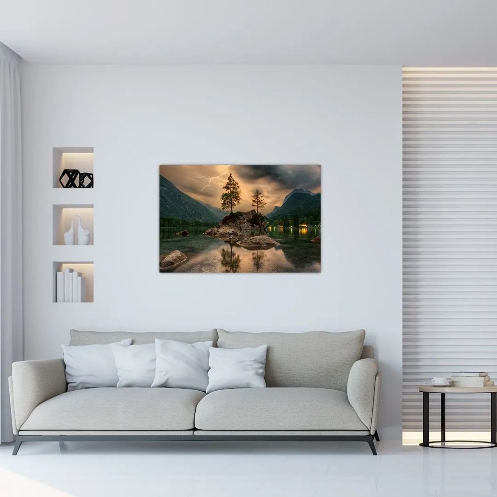 Tablou - lacul în munți (90x60 cm)
