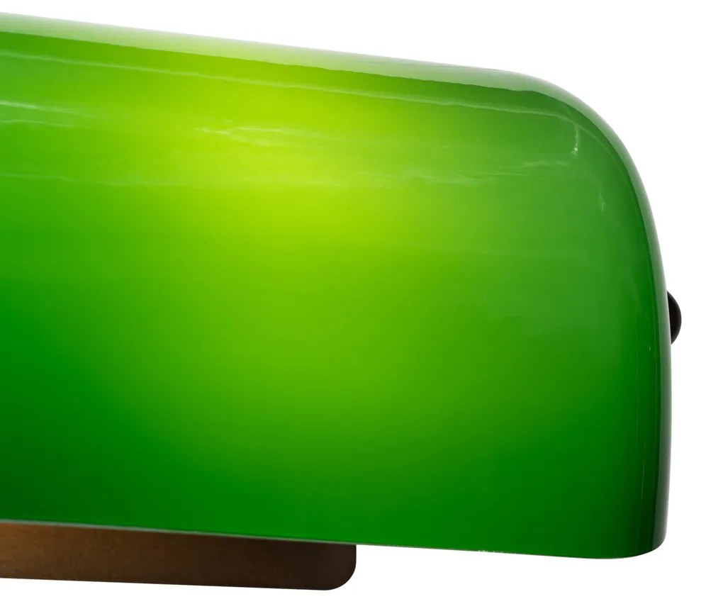Aplică clasică de perete bronz închis cu sticlă verde - Banker