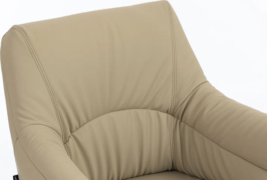 HR840N Scaun Crem Piele Ecologica Premium Soft cu Bază Aurie