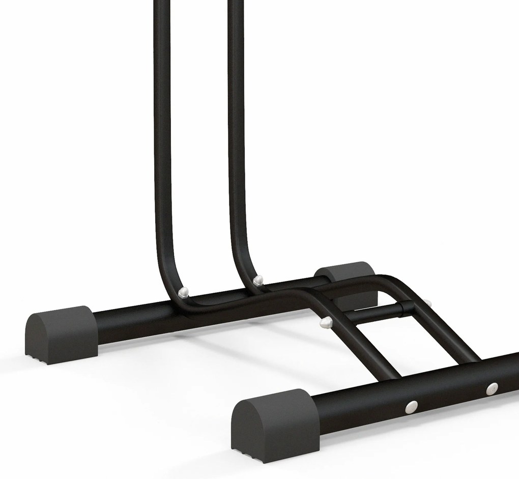 HOMCOM Suport bicicletă cu cârlige reglabile, compatibil cu biciclete 24"-29" și 700C, pentru garaj, interior și exterior, negru | Aosom Romania