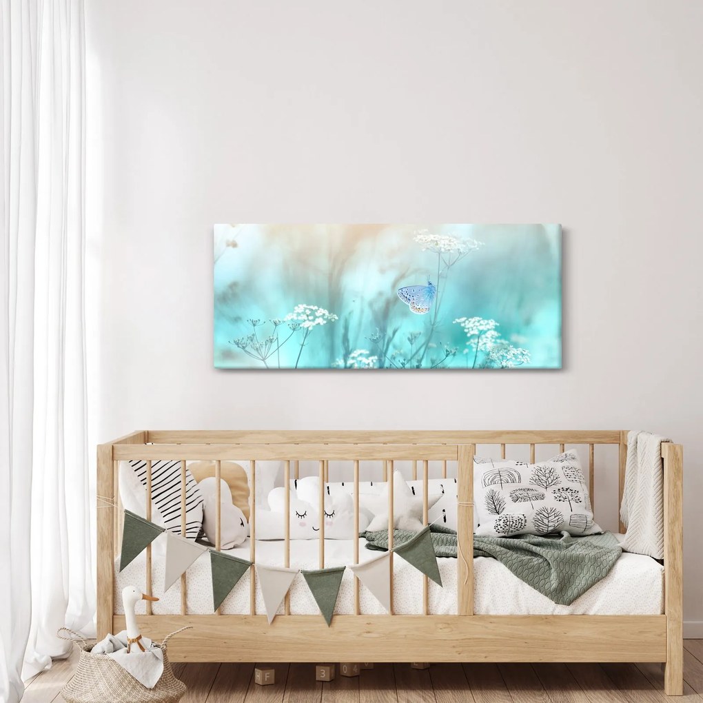 Tablou - Fluture în albastru (120x50 cm)