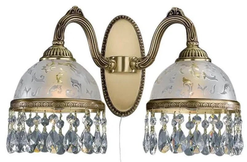 Aplica de perete design clasic realizata manual din alama si Cristal Scholer 6200